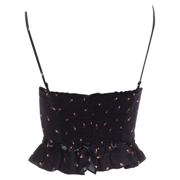 Reformation Clarice rose print crepe ruffle tank top - Picture 5 of 6